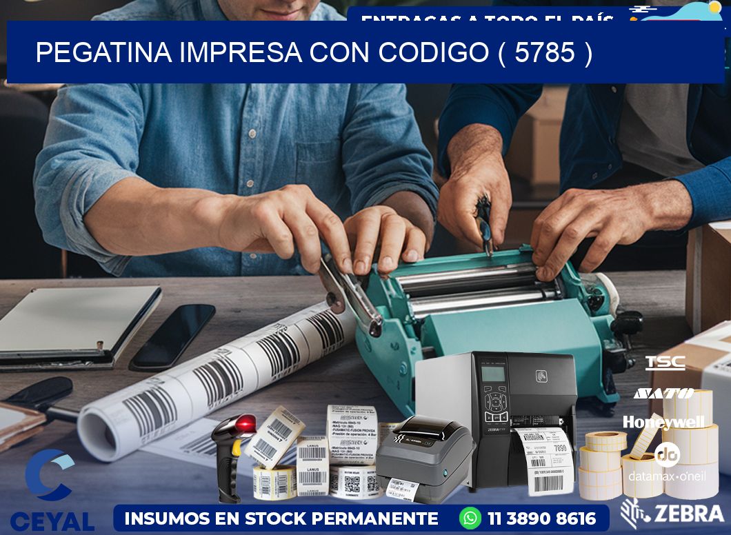 PEGATINA IMPRESA CON CODIGO ( 5785 )