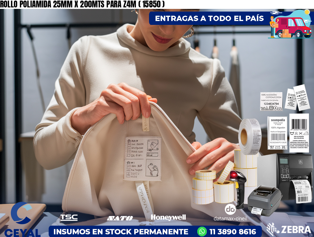 ROLLO POLIAMIDA 25MM X 200MTS PARA Z4M ( 15850 )