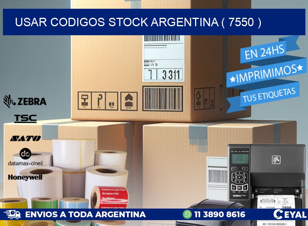 USAR CODIGOS STOCK ARGENTINA ( 7550 )
