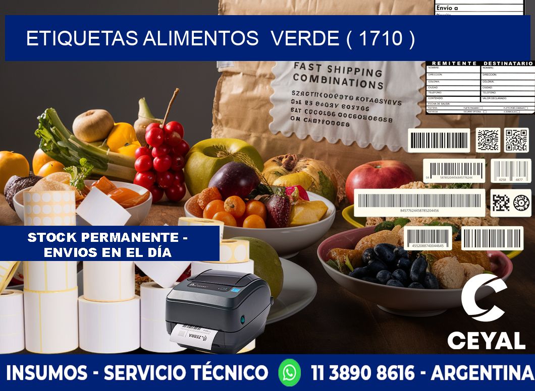 etiquetas alimentos  verde ( 1710 )