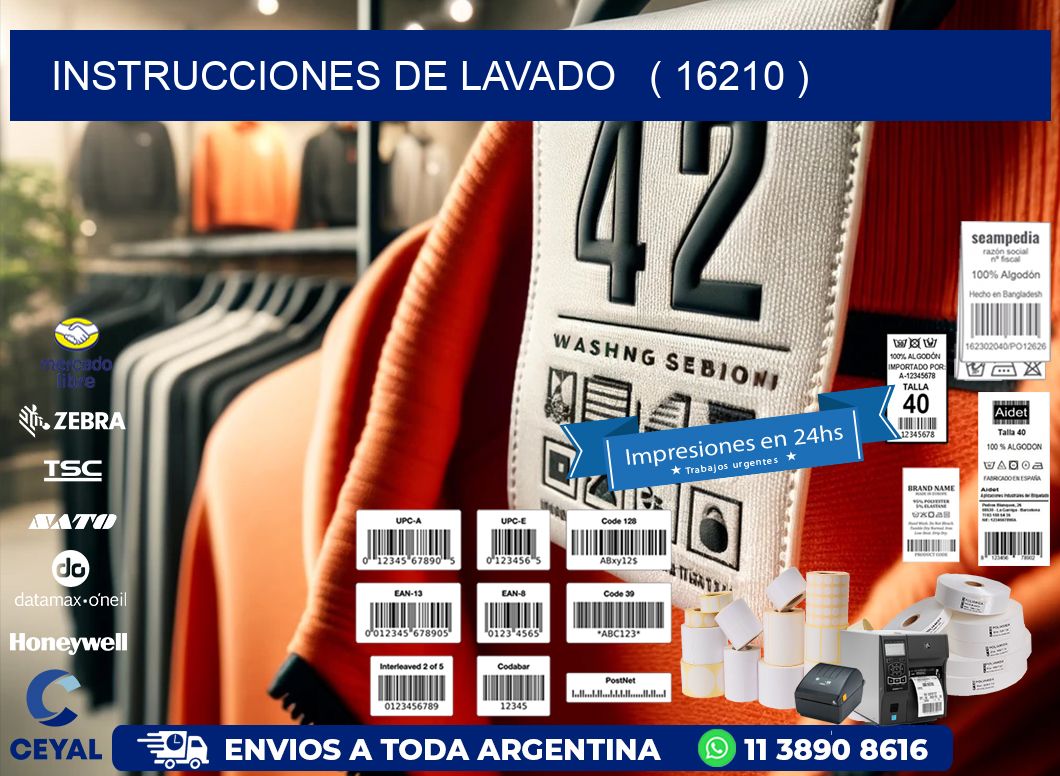 instrucciones de lavado   ( 16210 )