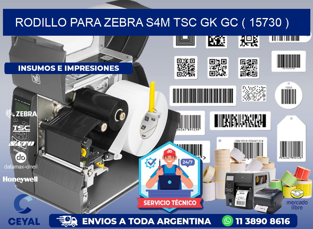 rodillo para zebra S4M TSC GK GC ( 15730 )