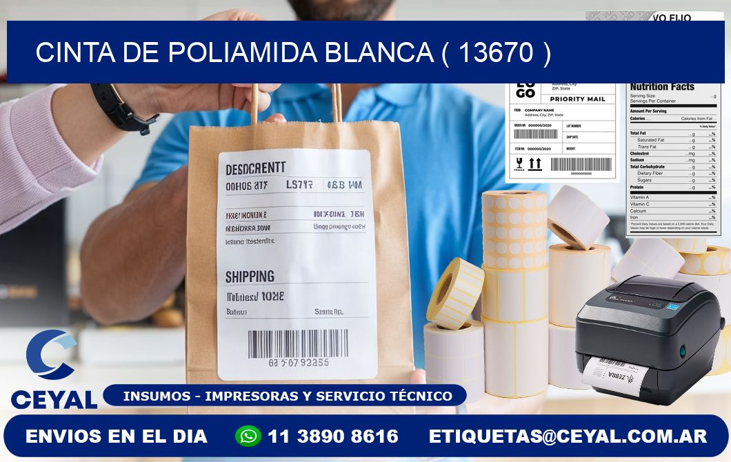 CINTA DE POLIAMIDA BLANCA ( 13670 )