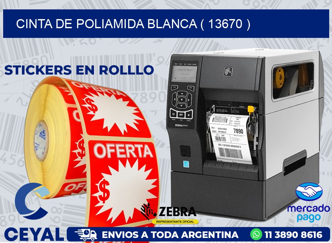 CINTA DE POLIAMIDA BLANCA ( 13670 )