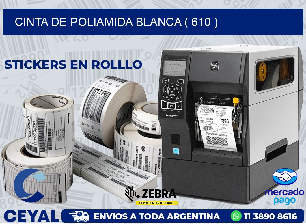 CINTA DE POLIAMIDA BLANCA ( 610 )