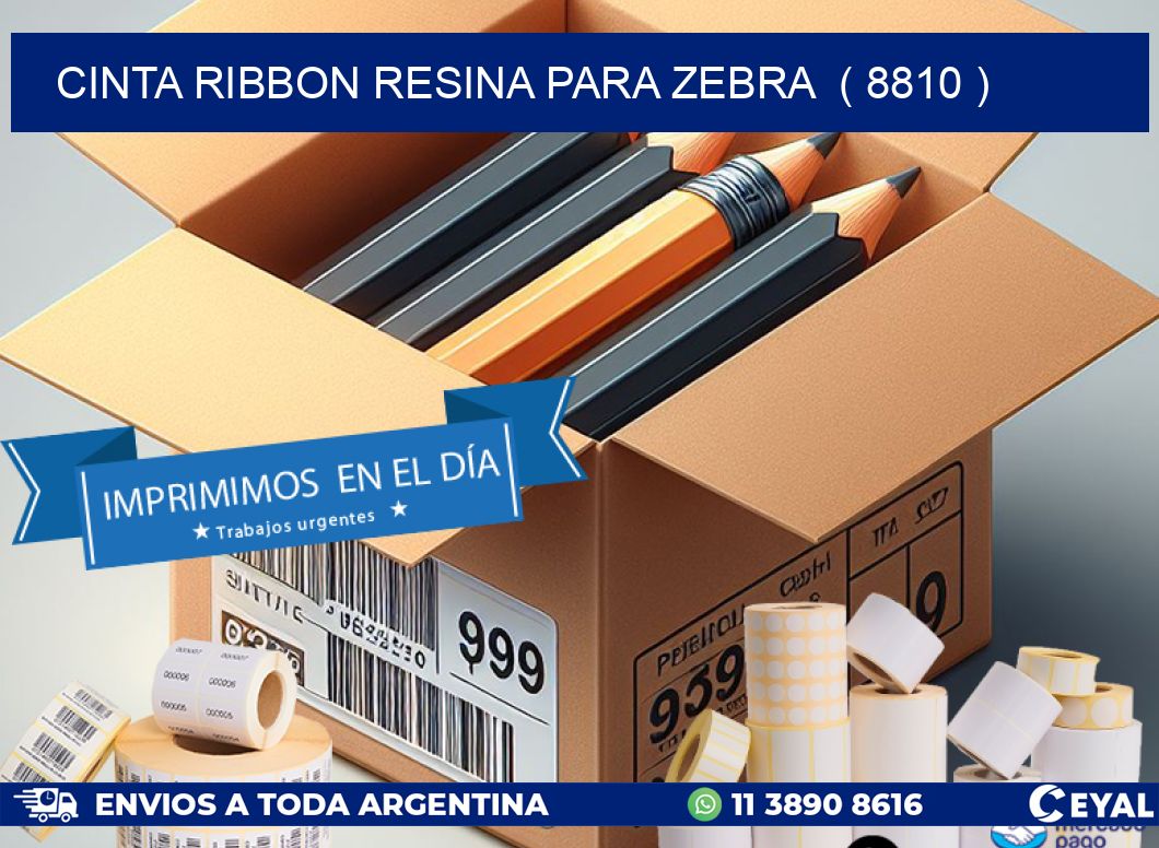 CINTA RIBBON RESINA PARA ZEBRA  ( 8810 )