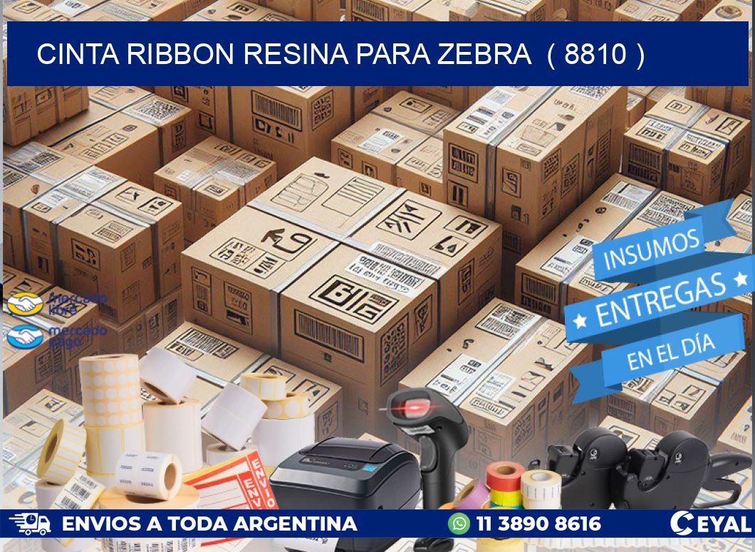 CINTA RIBBON RESINA PARA ZEBRA  ( 8810 )