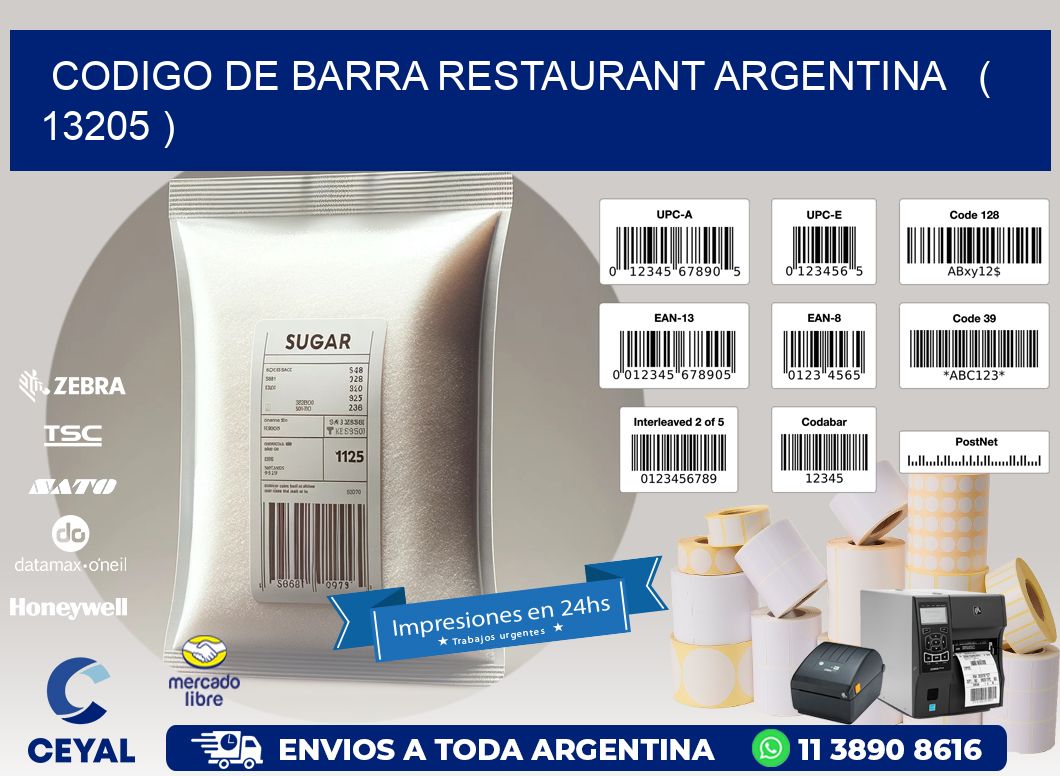 CODIGO DE BARRA RESTAURANT ARGENTINA   ( 13205 )