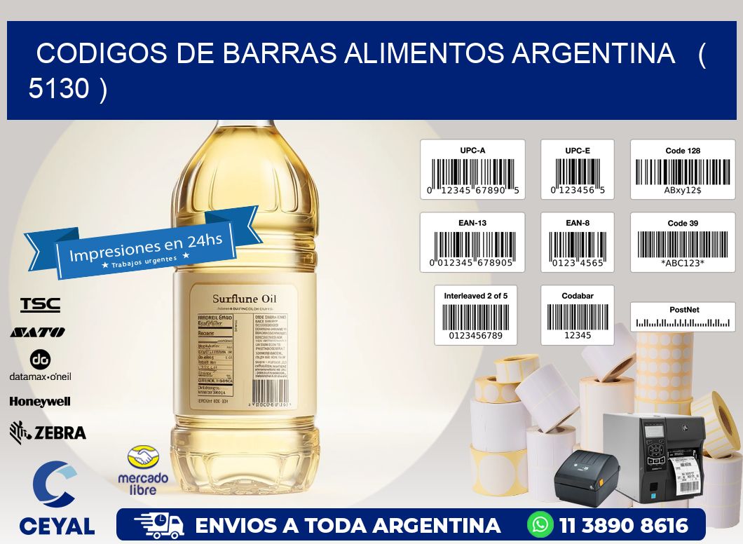 CODIGOS DE BARRAS ALIMENTOS ARGENTINA   ( 5130 )