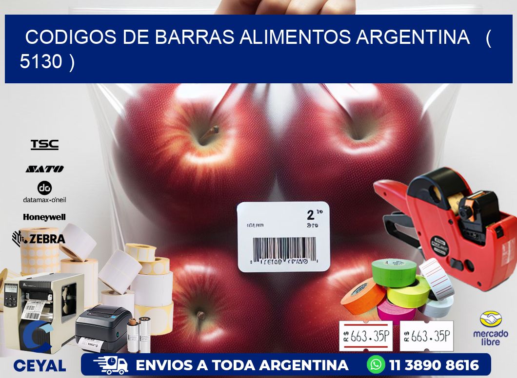 CODIGOS DE BARRAS ALIMENTOS ARGENTINA   ( 5130 )