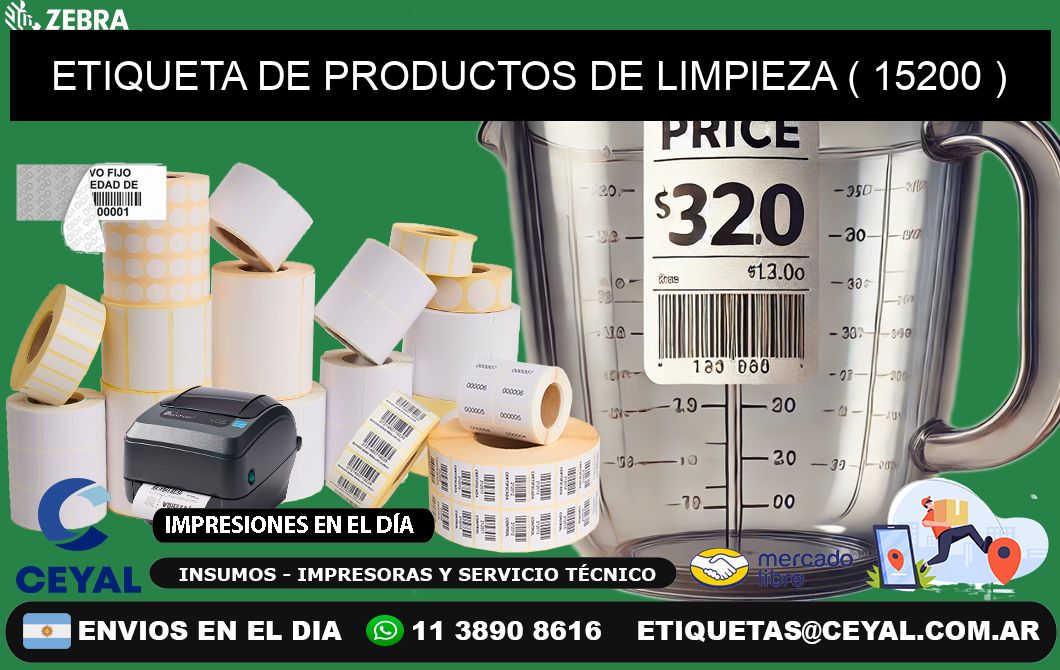 ETIQUETA DE PRODUCTOS DE LIMPIEZA ( 15200 )