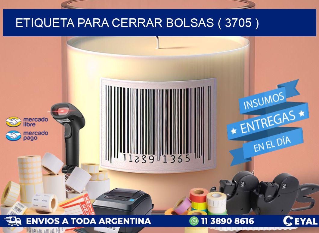 ETIQUETA PARA CERRAR BOLSAS ( 3705 )