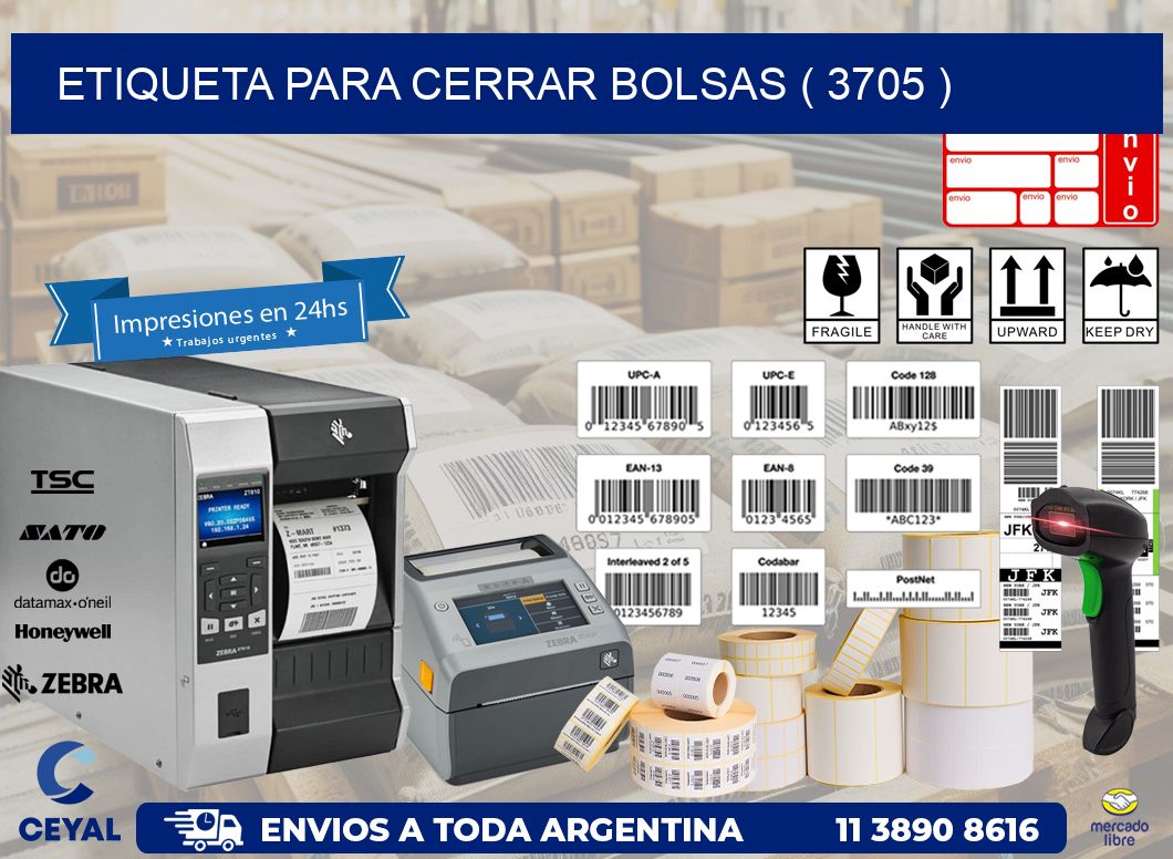 ETIQUETA PARA CERRAR BOLSAS ( 3705 )
