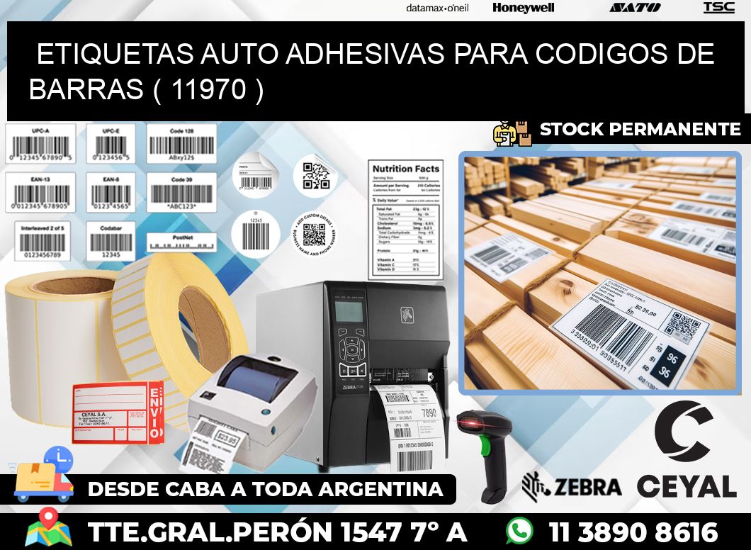 ETIQUETAS AUTO ADHESIVAS PARA CODIGOS DE BARRAS ( 11970 )