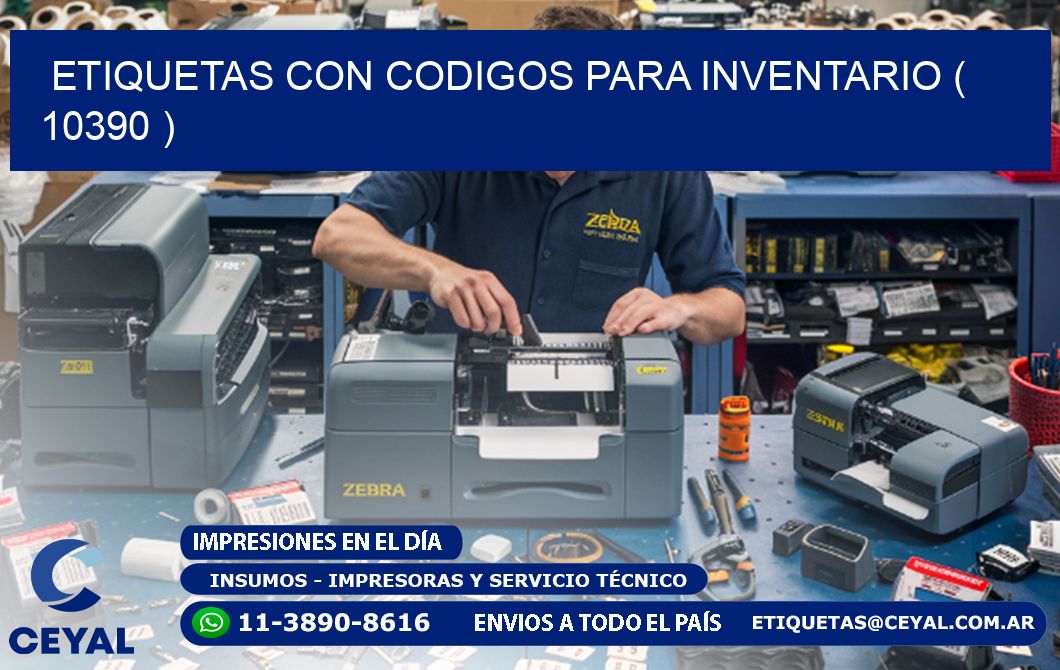 ETIQUETAS CON CODIGOS PARA INVENTARIO ( 10390 )