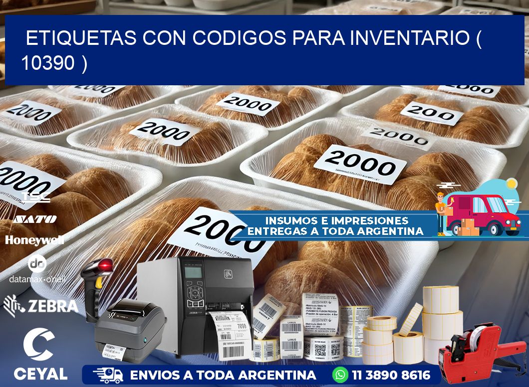 ETIQUETAS CON CODIGOS PARA INVENTARIO ( 10390 )