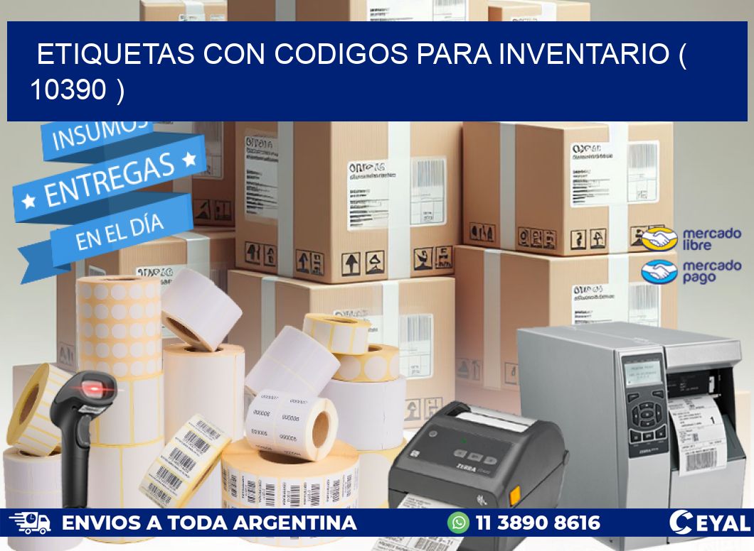 ETIQUETAS CON CODIGOS PARA INVENTARIO ( 10390 )