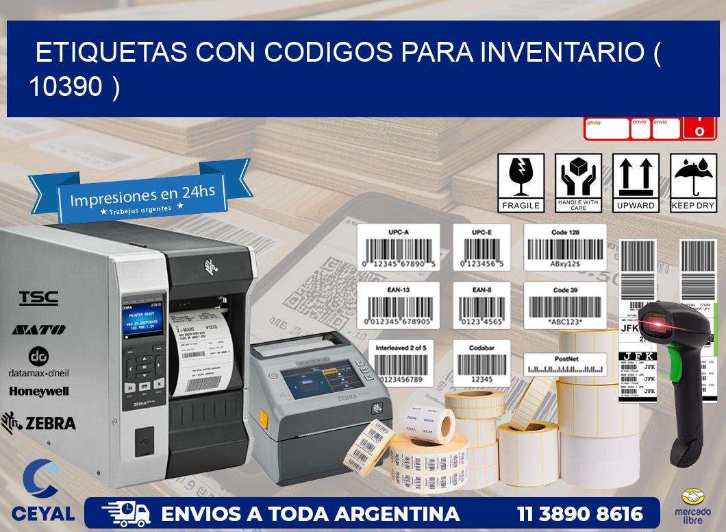 ETIQUETAS CON CODIGOS PARA INVENTARIO ( 10390 )