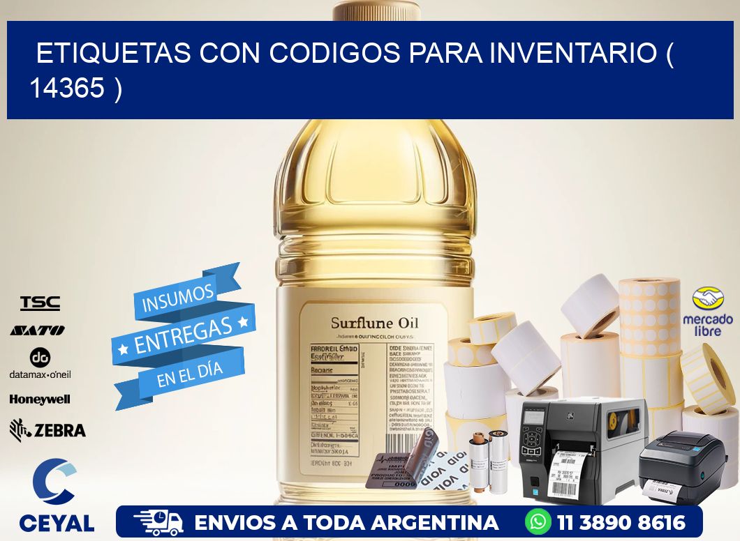 ETIQUETAS CON CODIGOS PARA INVENTARIO ( 14365 )