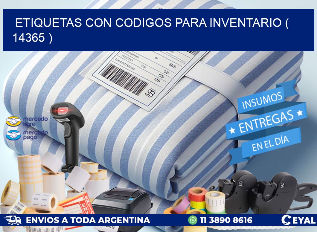 ETIQUETAS CON CODIGOS PARA INVENTARIO ( 14365 )