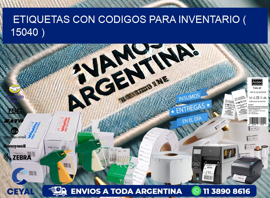 ETIQUETAS CON CODIGOS PARA INVENTARIO ( 15040 )