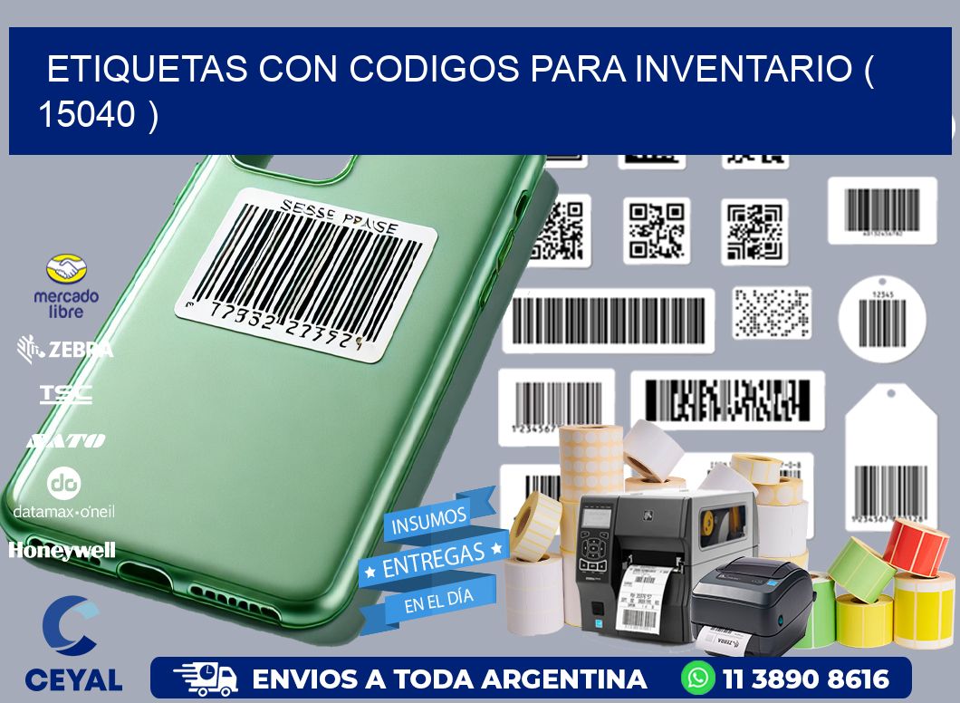 ETIQUETAS CON CODIGOS PARA INVENTARIO ( 15040 )