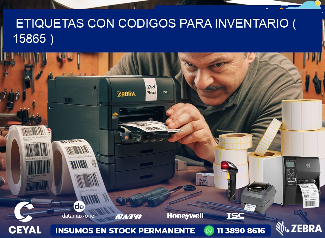ETIQUETAS CON CODIGOS PARA INVENTARIO ( 15865 )