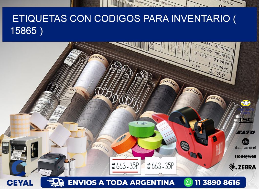 ETIQUETAS CON CODIGOS PARA INVENTARIO ( 15865 )