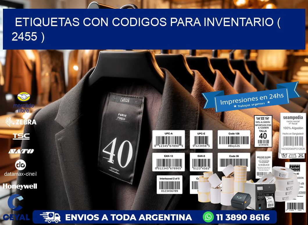 ETIQUETAS CON CODIGOS PARA INVENTARIO ( 2455 )