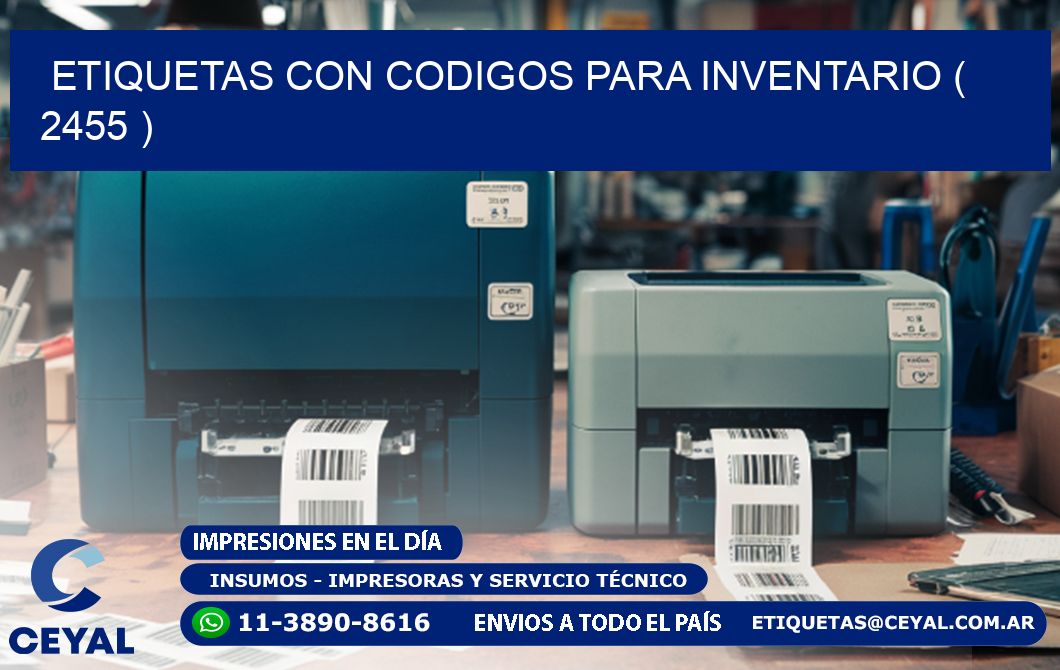 ETIQUETAS CON CODIGOS PARA INVENTARIO ( 2455 )