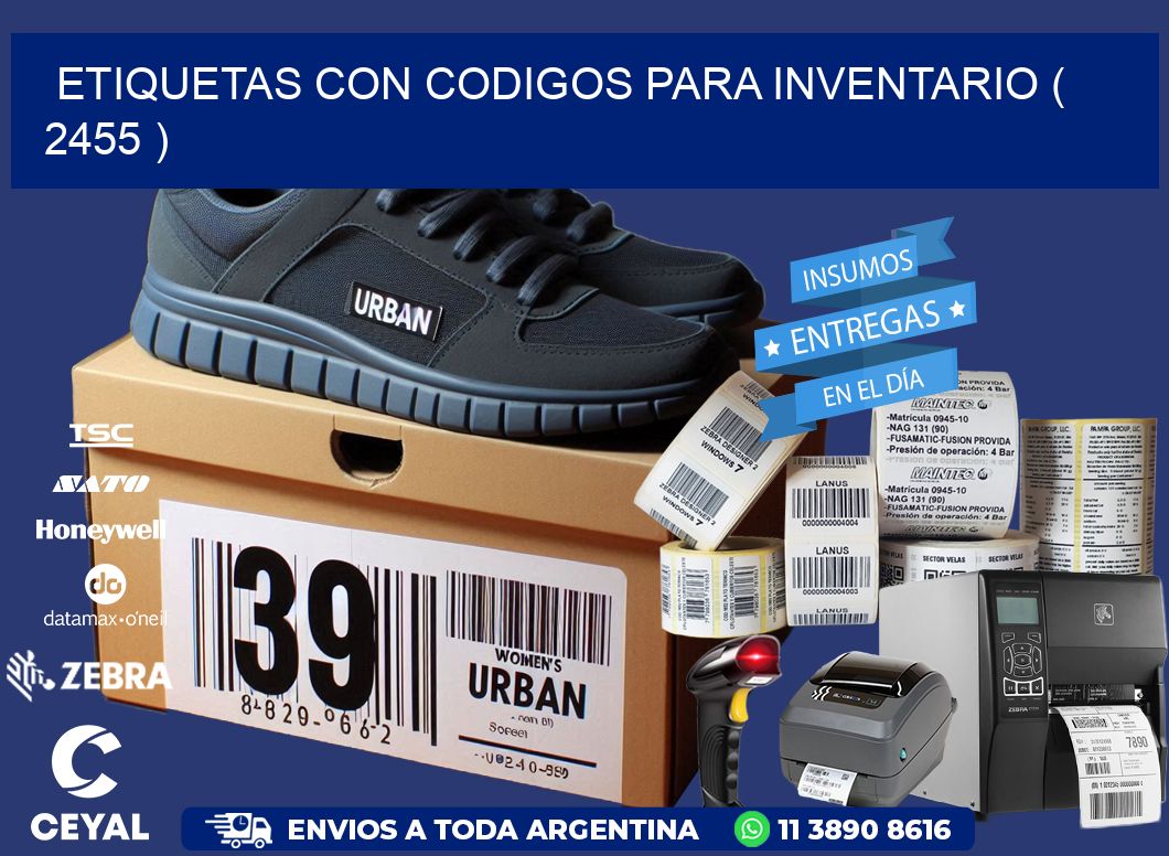 ETIQUETAS CON CODIGOS PARA INVENTARIO ( 2455 )