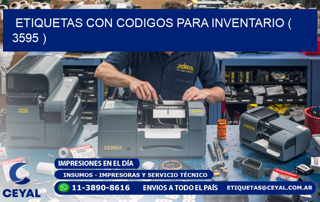 ETIQUETAS CON CODIGOS PARA INVENTARIO ( 3595 )