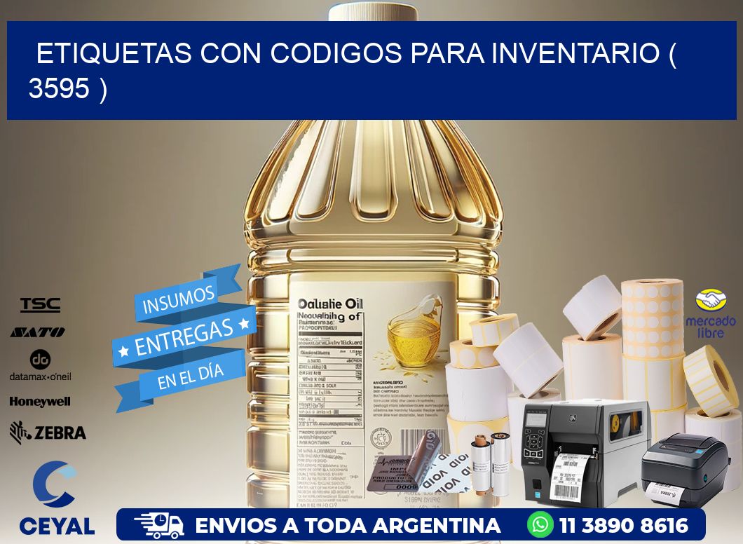 ETIQUETAS CON CODIGOS PARA INVENTARIO ( 3595 )