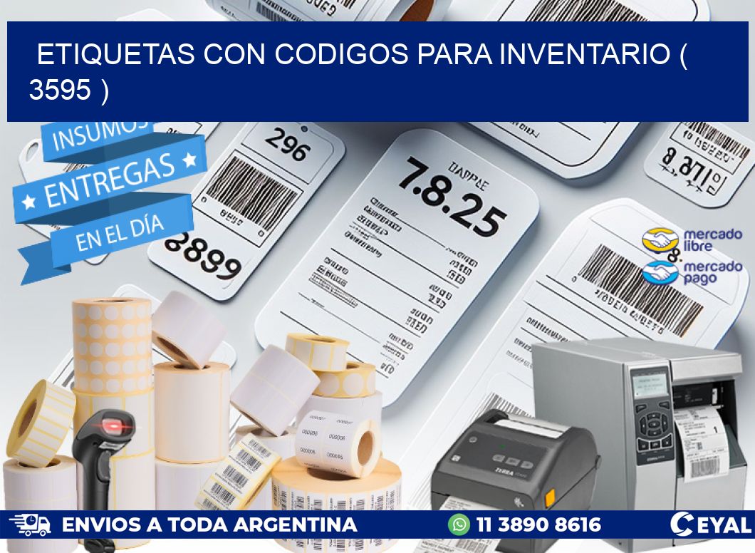 ETIQUETAS CON CODIGOS PARA INVENTARIO ( 3595 )