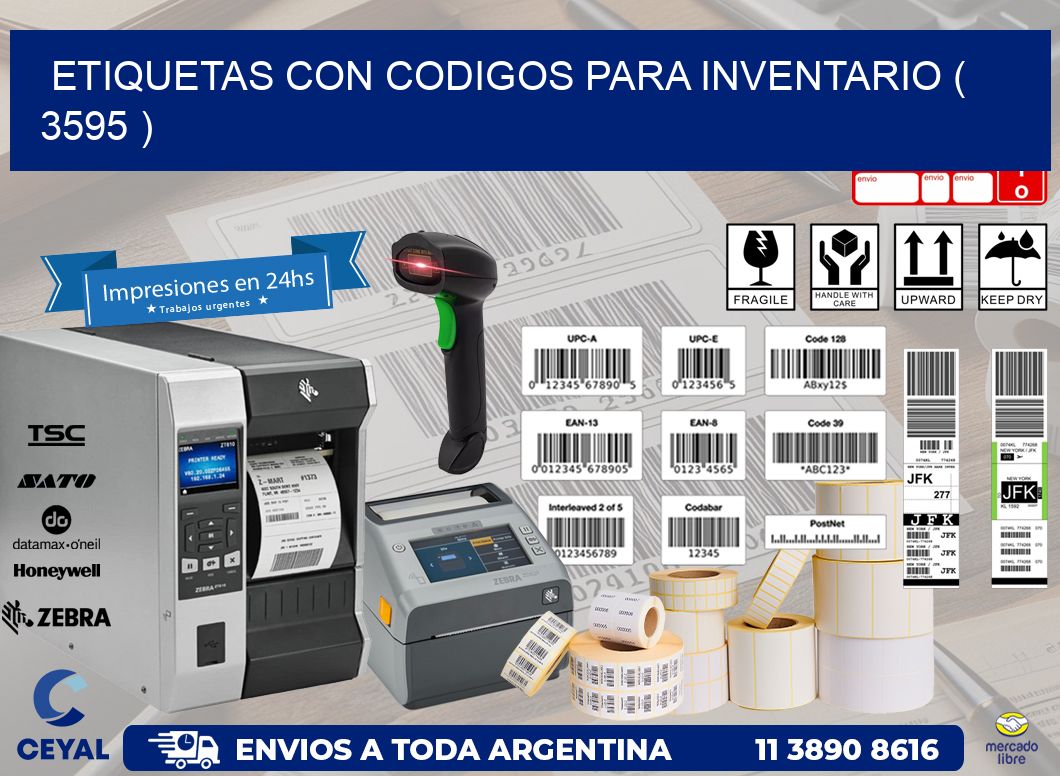 ETIQUETAS CON CODIGOS PARA INVENTARIO ( 3595 )