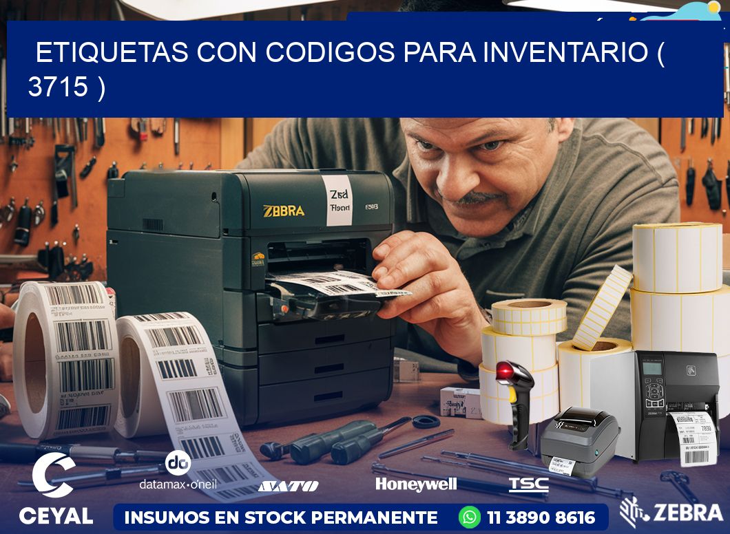 ETIQUETAS CON CODIGOS PARA INVENTARIO ( 3715 )