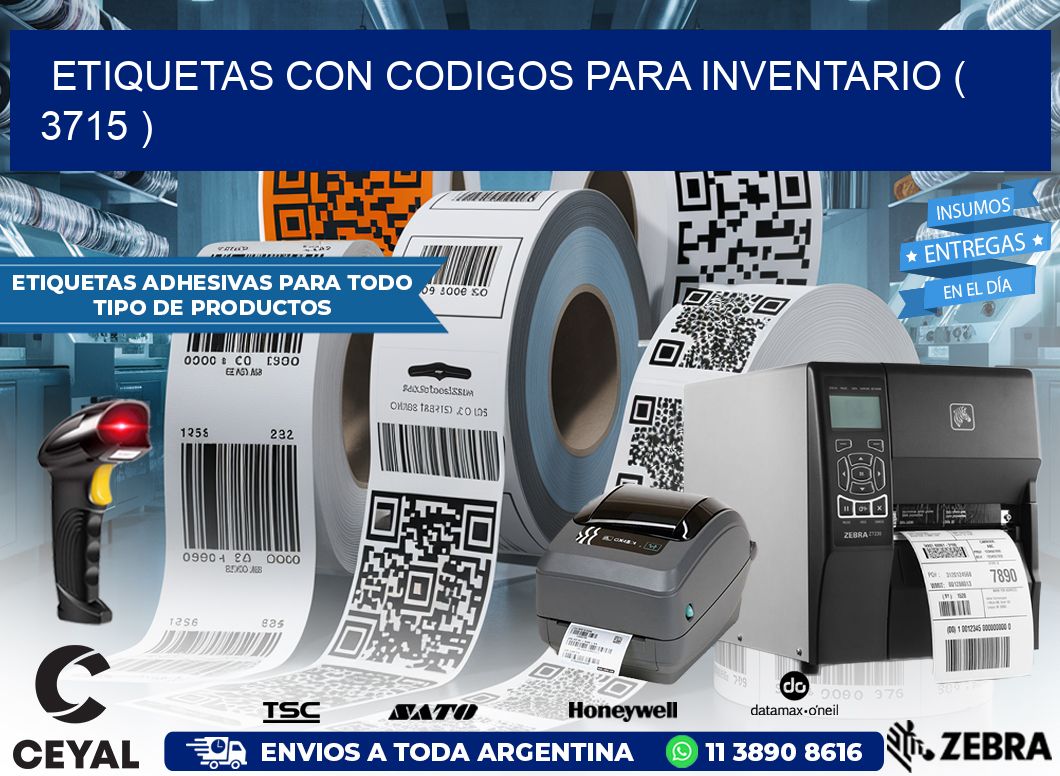 ETIQUETAS CON CODIGOS PARA INVENTARIO ( 3715 )