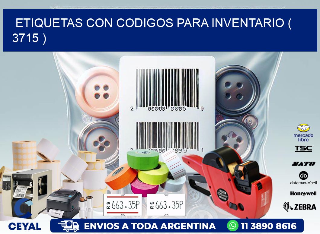 ETIQUETAS CON CODIGOS PARA INVENTARIO ( 3715 )