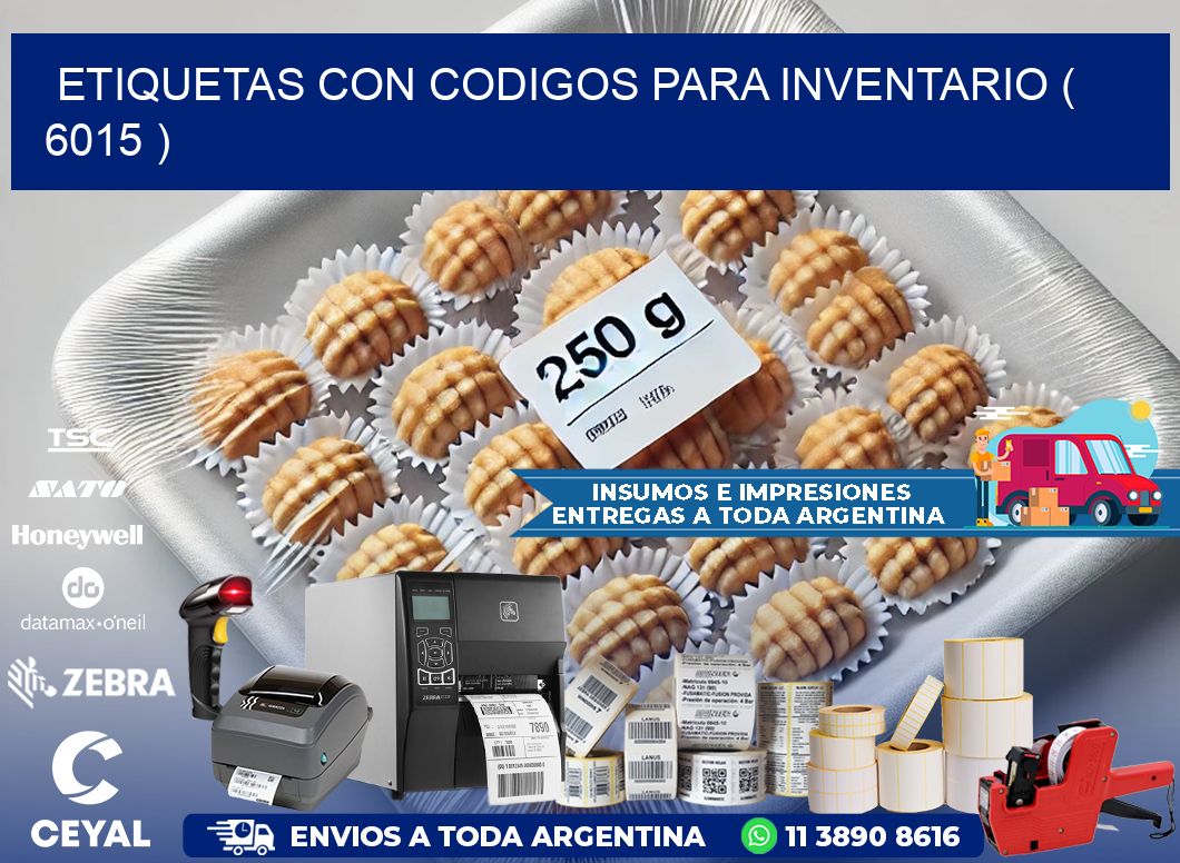 ETIQUETAS CON CODIGOS PARA INVENTARIO ( 6015 )