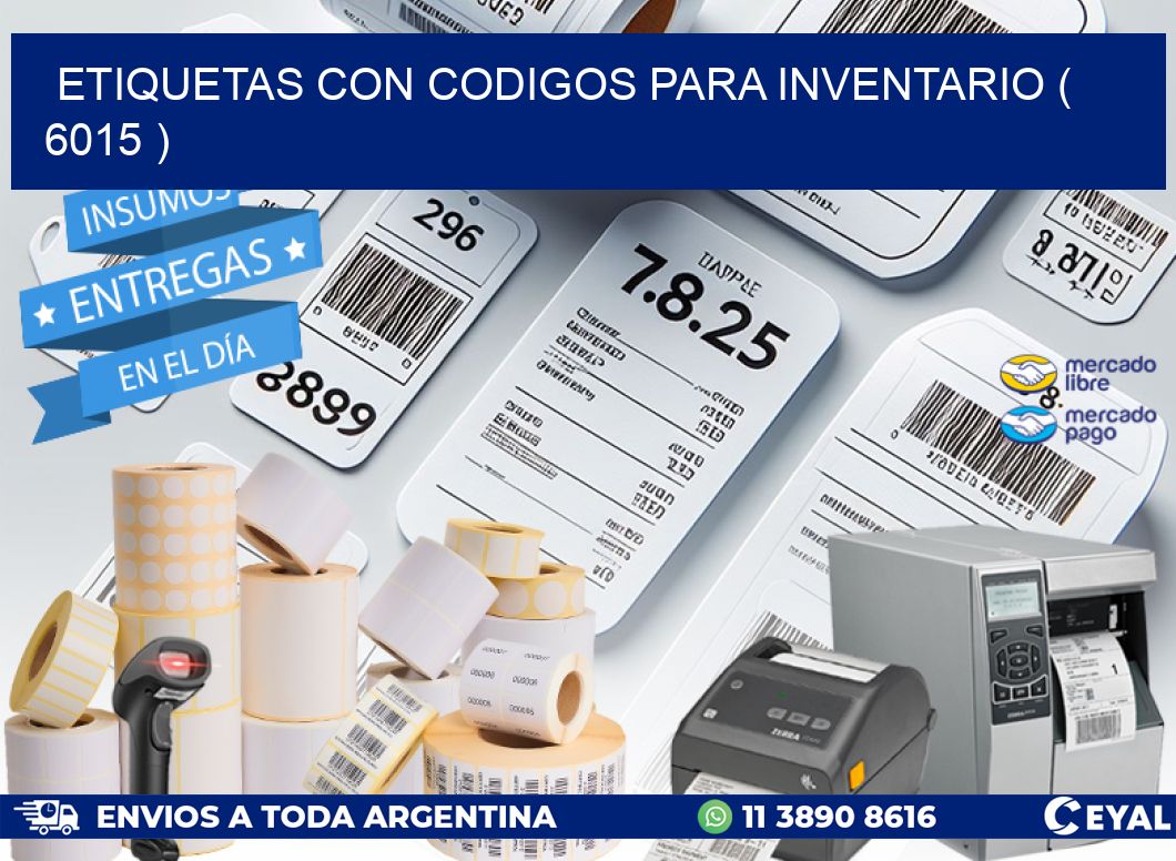 ETIQUETAS CON CODIGOS PARA INVENTARIO ( 6015 )