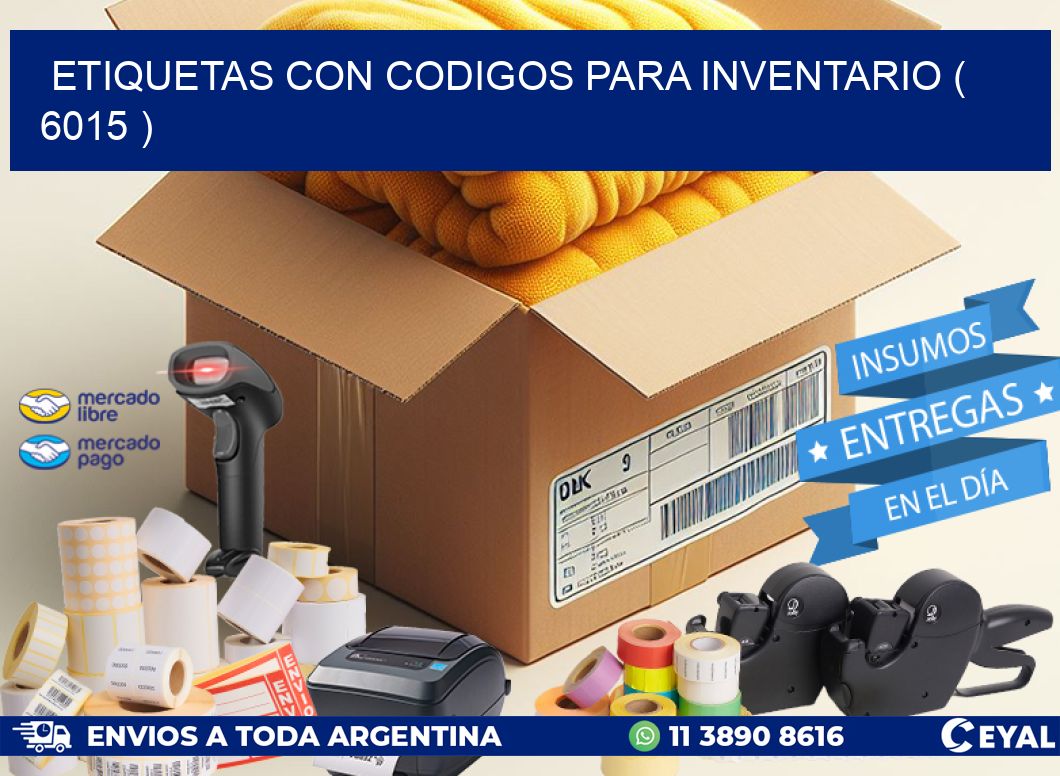 ETIQUETAS CON CODIGOS PARA INVENTARIO ( 6015 )