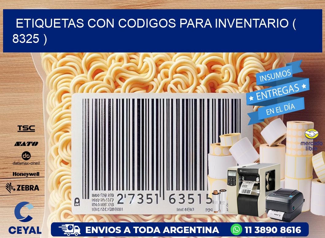 ETIQUETAS CON CODIGOS PARA INVENTARIO ( 8325 )