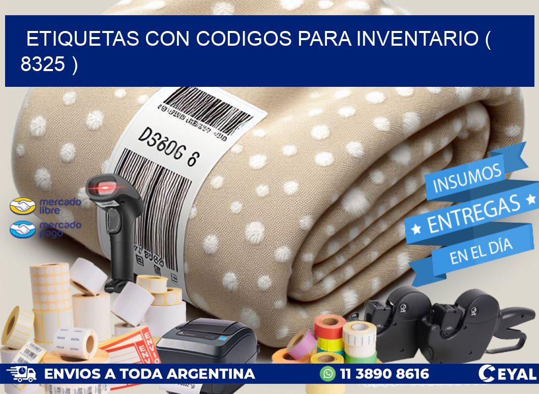 ETIQUETAS CON CODIGOS PARA INVENTARIO ( 8325 )