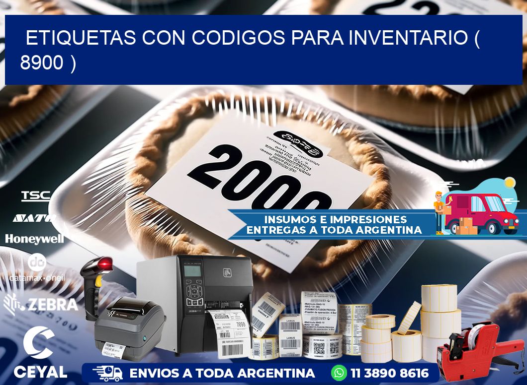 ETIQUETAS CON CODIGOS PARA INVENTARIO ( 8900 )