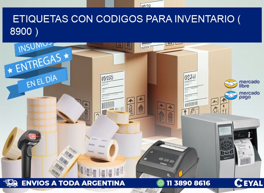 ETIQUETAS CON CODIGOS PARA INVENTARIO ( 8900 )