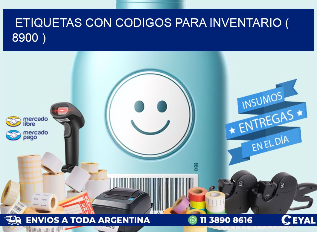 ETIQUETAS CON CODIGOS PARA INVENTARIO ( 8900 )