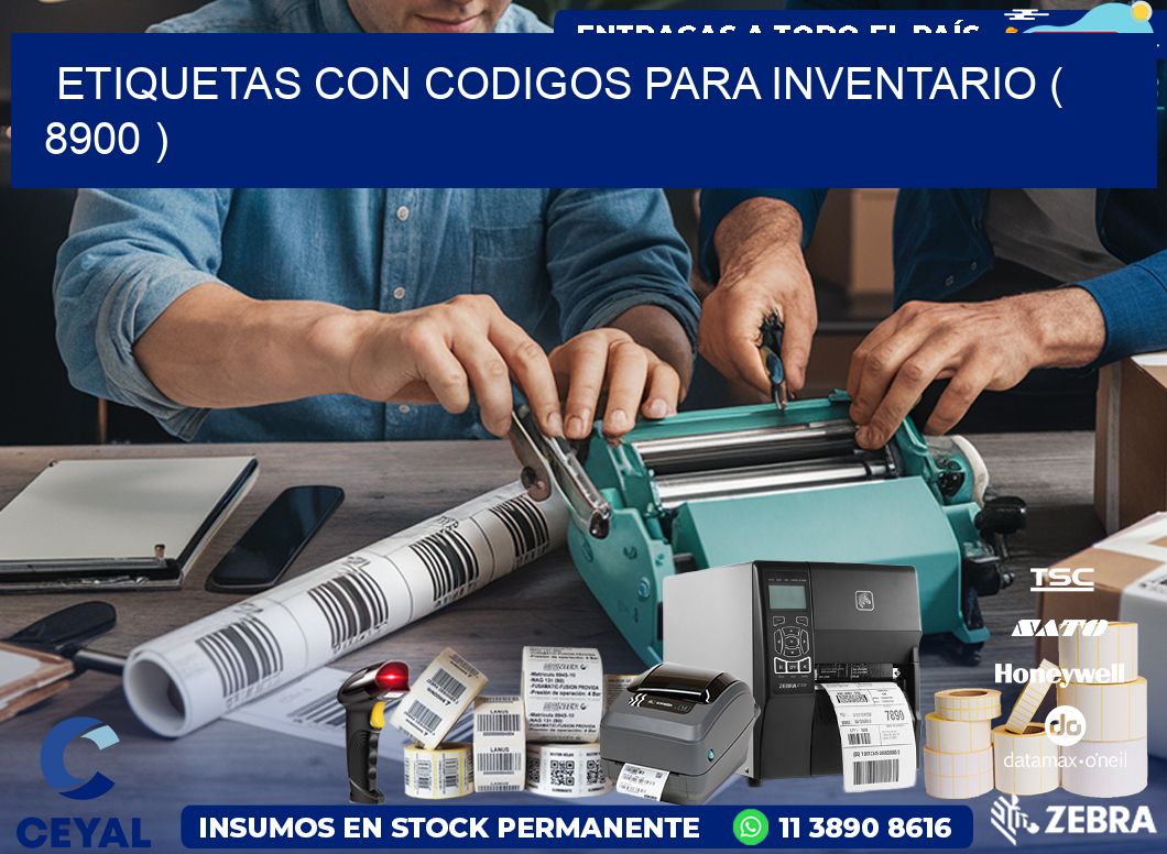 ETIQUETAS CON CODIGOS PARA INVENTARIO ( 8900 )