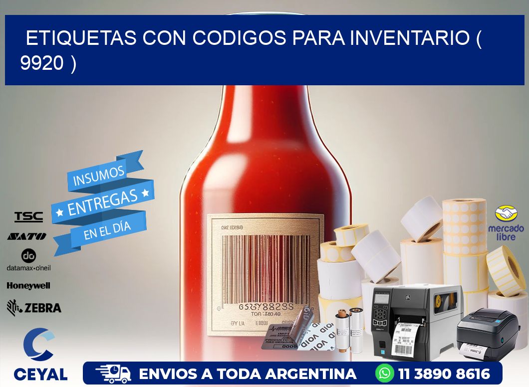 ETIQUETAS CON CODIGOS PARA INVENTARIO ( 9920 )