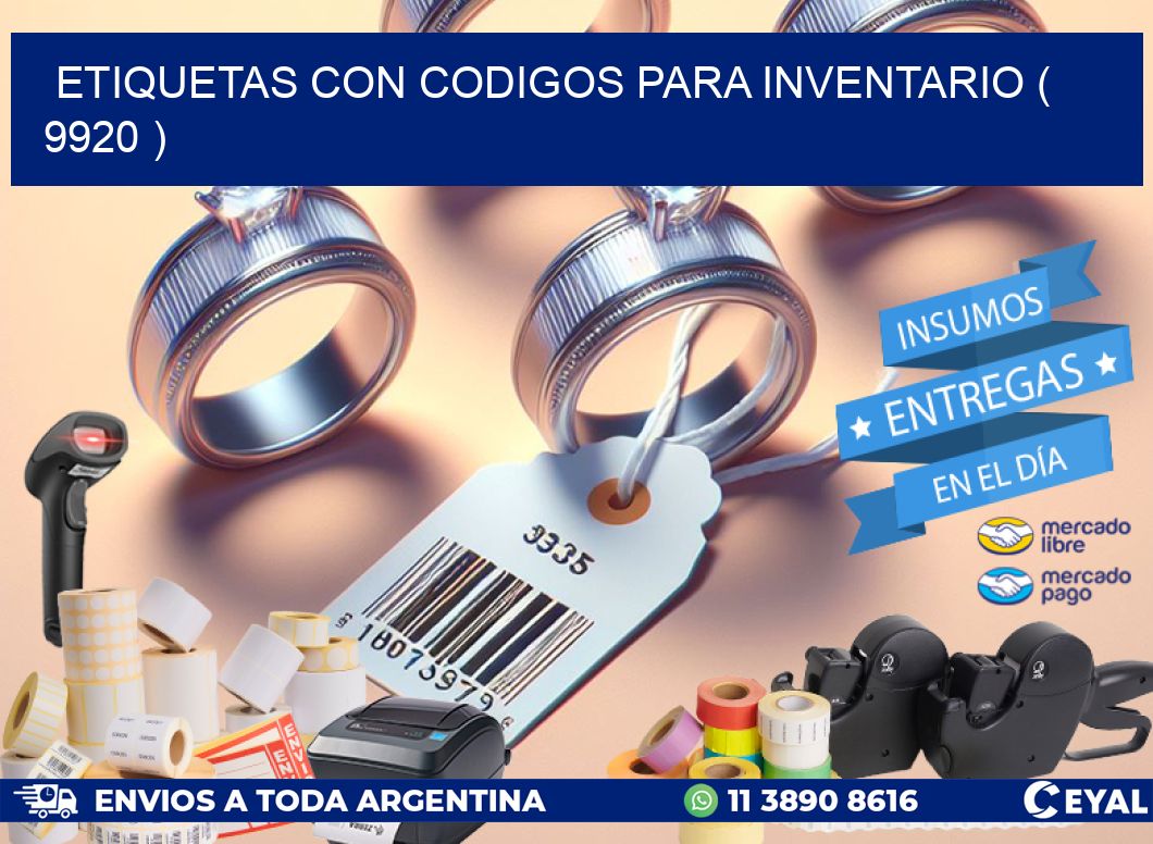 ETIQUETAS CON CODIGOS PARA INVENTARIO ( 9920 )