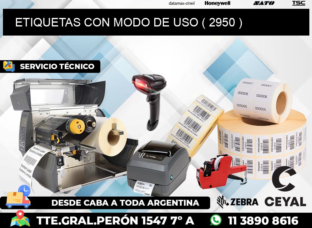 ETIQUETAS CON MODO DE USO ( 2950 )